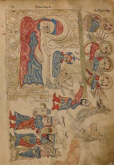 The Nativity and The Adoration of the Magi; Gospel Book, 1386. Creator: Unknown