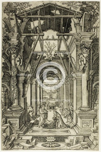 The Nativity and the Adoration of the Shepherds, c.1512. Creator: Nicoletto da Modena.