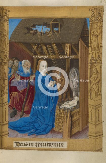 The Nativity; Book of Hours, 1478. Creator: Master of Guillaume Lambert.