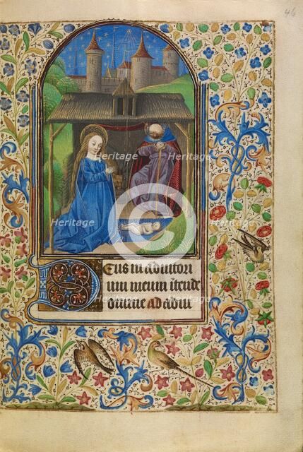 The Nativity; Book of Hours, about 1466-1470. Creator: Master of Jacques of Luxembourg.