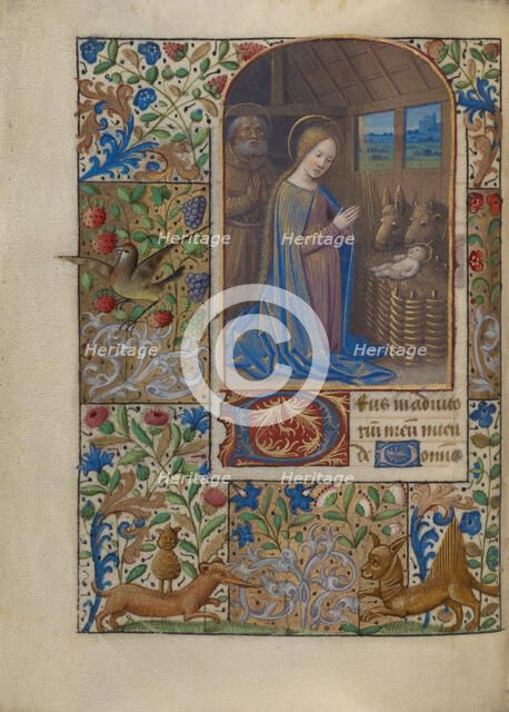 The Nativity; Book of Hours, about 1480-1490. Creator: Jean Bourdichon.