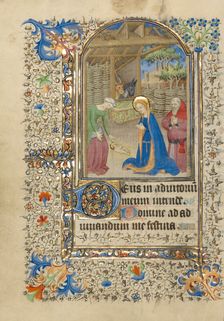 The Nativity; Book of Hours, about 1420-1430. Creator: Master of the Harvard Hannibal