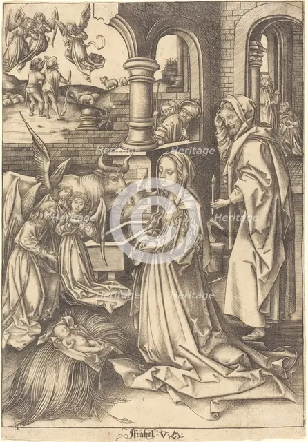 The Nativity, c. 1490/1500. Creator: Israhel van Meckenem.