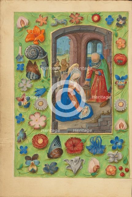 The Nativity; Crohin-La Fontaine Hours, (about 1480-1485?). Creators: Master of the Dresden Prayer Book, Workshop of the Master of the Dresden Prayer Book.