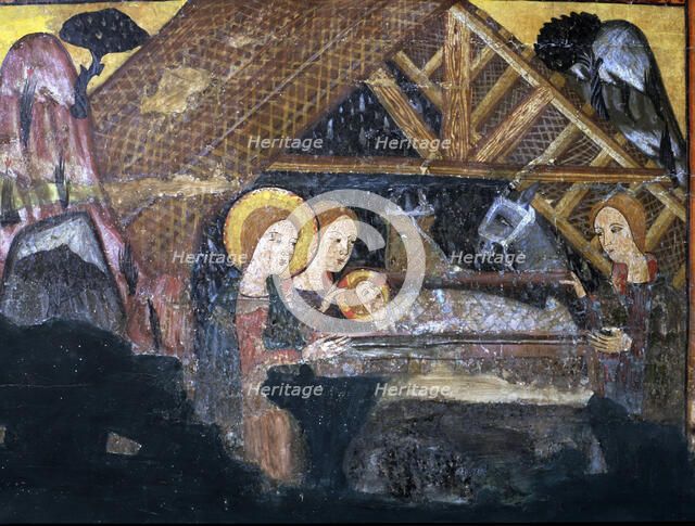  'The Nativity', detail of the work 'The Frontal of the Mother of God', tempera on wood from Bell…