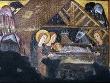 The Nativity detail of the work The Frontal of the Mother of God tempera on wood from Bell…