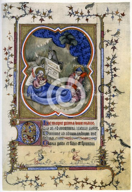 The Nativity, from a Book of Hours and Missal c1370 (1958). Artist: Unknown