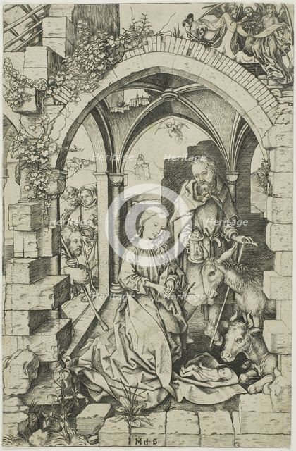 The Nativity, from Life of the Virgin, 1470/75. Creator: Martin Schongauer.