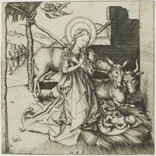 The Nativity, from the Life of Christ, c. 1474. Creator: Martin Schongauer