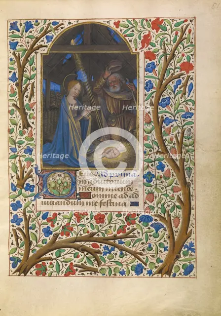 The Nativity; Katherine Hours, about 1480-1485. Creator: Jean Bourdichon.