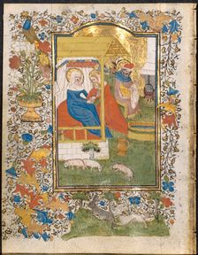 The Nativity: Leaf from a Book of Hours (3 of 6 Excised Leaves), c. 1420-1430. Creator: Henri d'Orquevaulx (French); Workshop, or