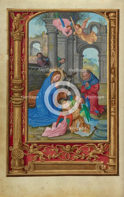 The Nativity; Prayer Book of Cardinal Albrecht of Brandenburg, about 1525-1530. Creator: Simon Bening.
