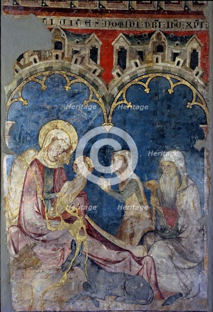  'The Nativity', representing the Virgin and Child and the figures of Mary Salome and Joseph (thi…