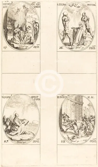 The Nativity; St. Stephen; St. John; Holy Innocents. Creator: Jacques Callot.