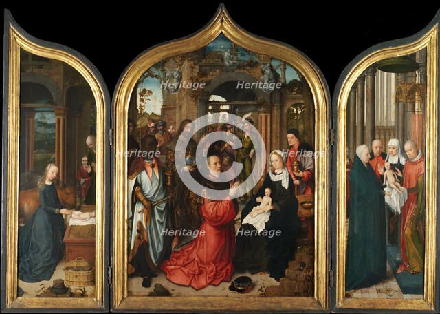 The Nativity, The Adoration of the Magi, The Presentation in the Temple, 1510-12.  Creator: Adriaen Isenbrandt.