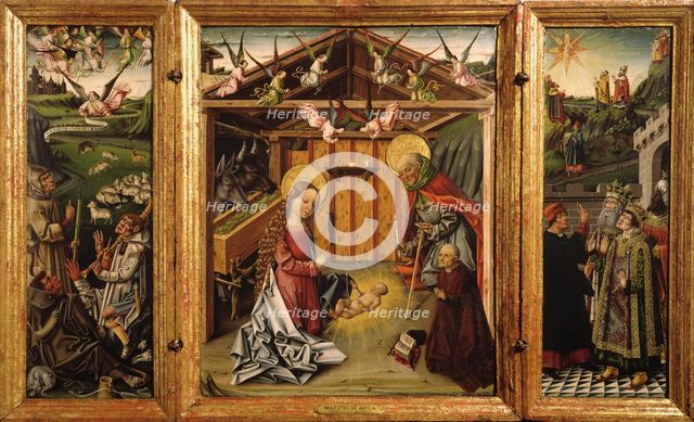 The Nativity (Triptych), 1467-1500. Artist: Barco, García del (active ca. 1450-ca. 1500)
