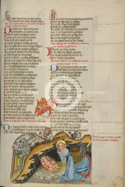 The Nativity; Weltchronik, about 1400-1410. Creator: Unknown.