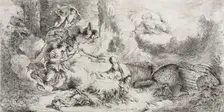 The Nativity with God the Father and Angels, after 1647. Creator: Giovanni Benedetto Castiglione