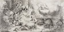 The Nativity with God the Father and Angels, after 1647. Creator: Giovanni Benedetto Castiglione