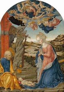 The Nativity, with God the Father Surrounded by Angels and Cherubim, c. 1470. Creator: Francesco di Giorgio Martini