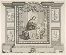The Nativity with Scenes of The Annunciation, The Adoration of the Shepherds, The Cruci..., 1620-76. Creator: Abraham Bosse