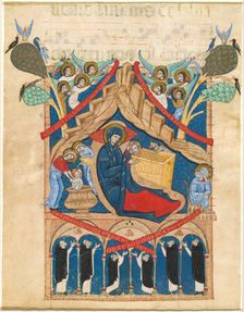 The Nativity with Six Dominican Monks, 1265/1274. Creator: Master of Imola