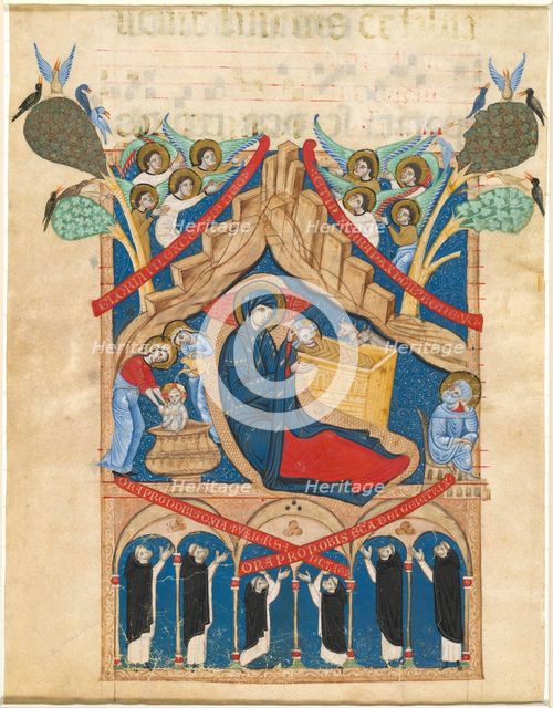 The Nativity with Six Dominican Monks, 1265/1274. Creator: Master of Imola.
