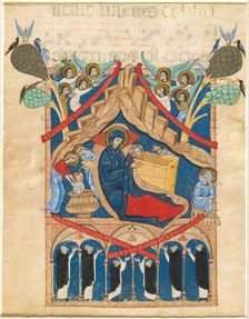 The Nativity with Six Dominican Monks, 1265/1274. Creator: Master of Imola