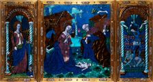 The Nativity with St Catherine and St Michael, c.1500. Creator: Workshop of the Master of the Triptych of Louis XII