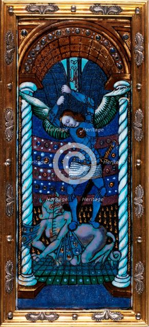 The Nativity with St Michael, c.1500. Creator: Workshop of the Master of the Triptych of Louis XII.