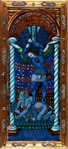 The Nativity with St Michael, c.1500. Creator: Workshop of the Master of the Triptych of Louis XII