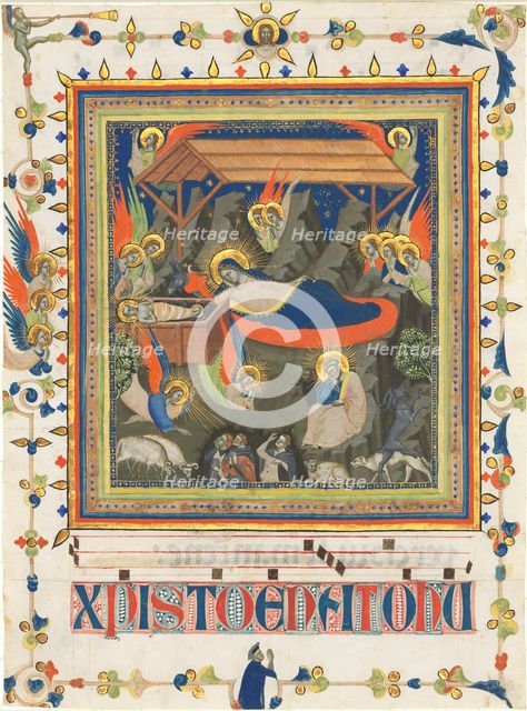 The Nativity with the Annunciation to the Shepherds, c. 1340. Creator: Master of the Dominican Effigies.