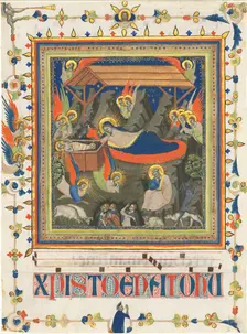 The Nativity with the Annunciation to the Shepherds, c. 1340. Creator: Master of the Dominican Effigies