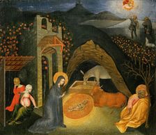 The Nativity with the Annunciation to the Shepherds, ca 1435. Creator: Giovanni di Paolo (ca 1403-1482)