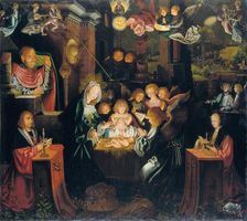 The Nativity with the donors Peter von Clapis and Bela Bonenberg, 1516. Creator: Bartholomaeus Bruyn the Elder