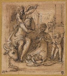 The Nativity with the Dream of Joseph, c. 1527/30?. Creator: Parmigianino (Italian, 1503-1540)