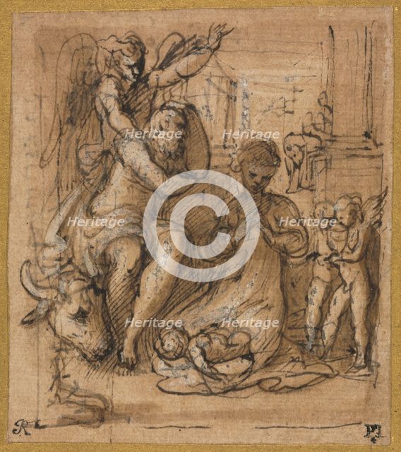 The Nativity with the Dream of Joseph, c. 1527/30?. Creator: Parmigianino (Italian, 1503-1540).