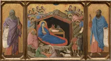 The Nativity with the Prophets Isaiah and Ezekiel, 1308-1311. Creator: Duccio di Buoninsegna