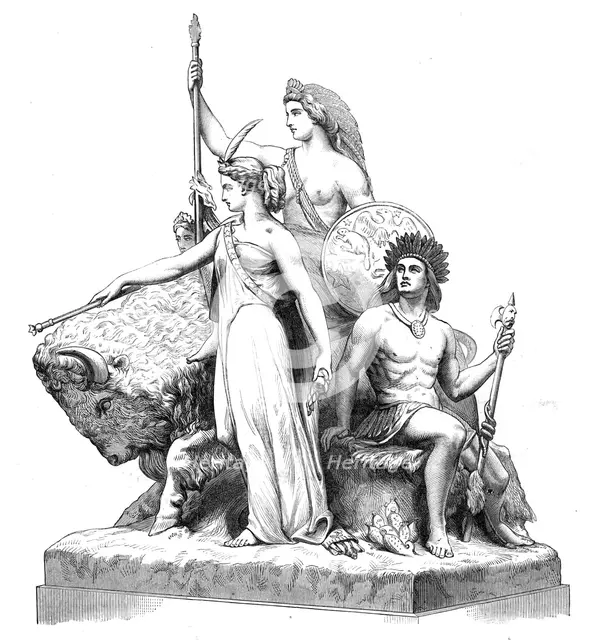The National Memorial to the Prince Consort: "America," by John Bell,1872. Creator: Unknown.