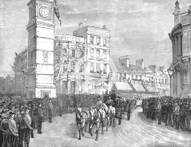 ''The National Armada Tercentenary Commemoration Memorial at Plymouth; The Civic Procession passing  Creator: Unknown.