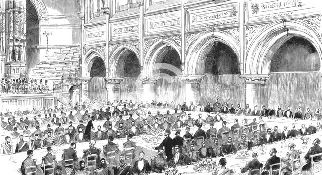 ''The National Armada Tercentenary Commemoration Memorial at Plymouth; The Banquet at the Guildhall' Creator: William Harris Weatherhead.