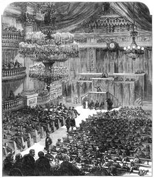 The National Assembly at Bordeaux discussing the terms of peace, 1871. Creator: Unknown