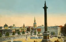 The National Gallery and Nelson's Column, Trafalgar Square, London, c1910. Creator: Unknown