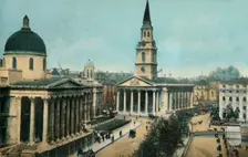 The National Gallery and St Martin in the Fields, Trafalgar Square, London, c1910. Creator: Unknown