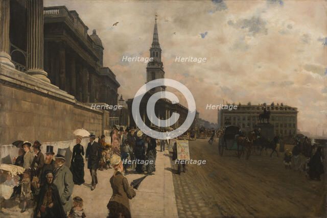 The National Gallery and St. Martin's Church (London), c1878. Creator: Giuseppe de Nittis.