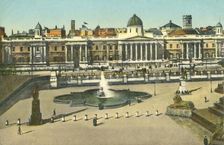 The National Gallery and Trafalgar Square, London, c1910. Creator: Unknown