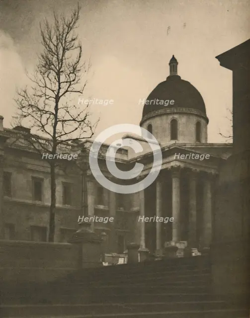 'The National Gallery from the Terrace Steps of Trafalgar Square', c1935. Creator: Walter Benington.