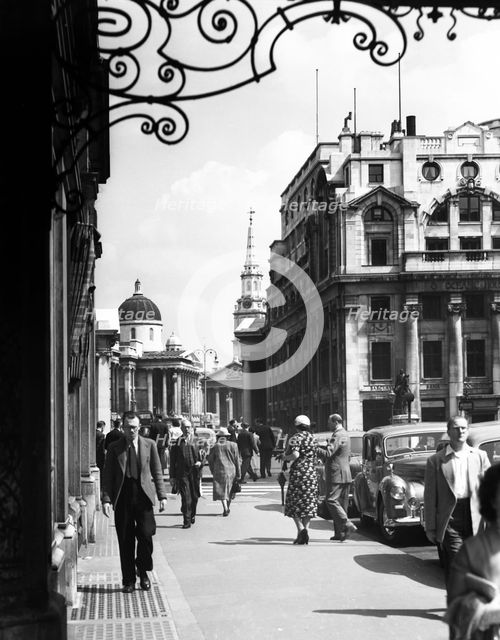 The National Gallery from Pall Mall, London, 1950s.  Creator: Arthur Charles Kirby Ware.