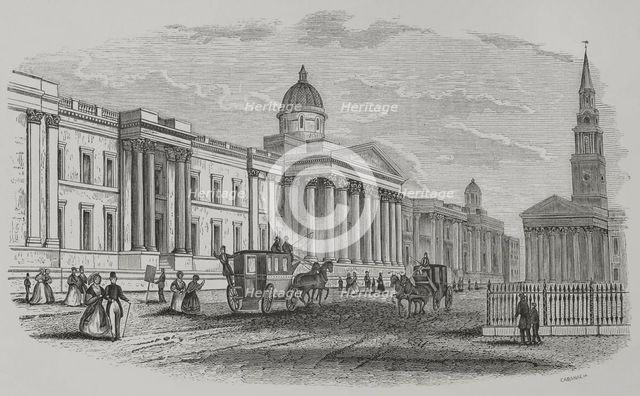 The National Gallery, London, England, 1856. Creator: Cabanach.