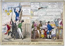 The national pop-shop in Threadneedle Street 1826. Artist: Isaac Robert Cruikshank